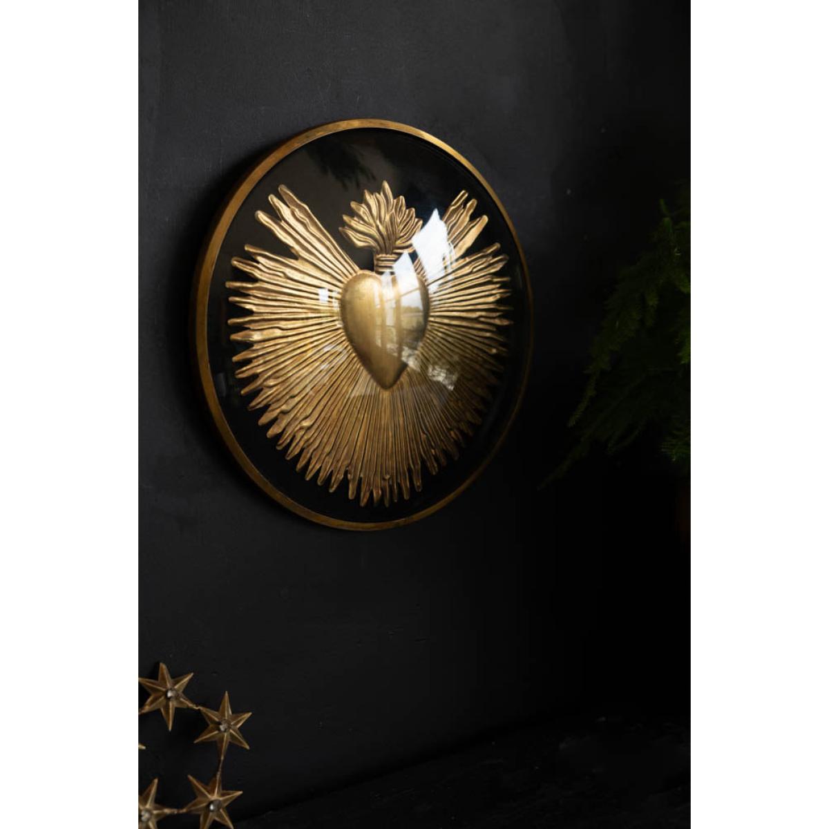 Framed Golden Milagro Heart Decoration – image 3