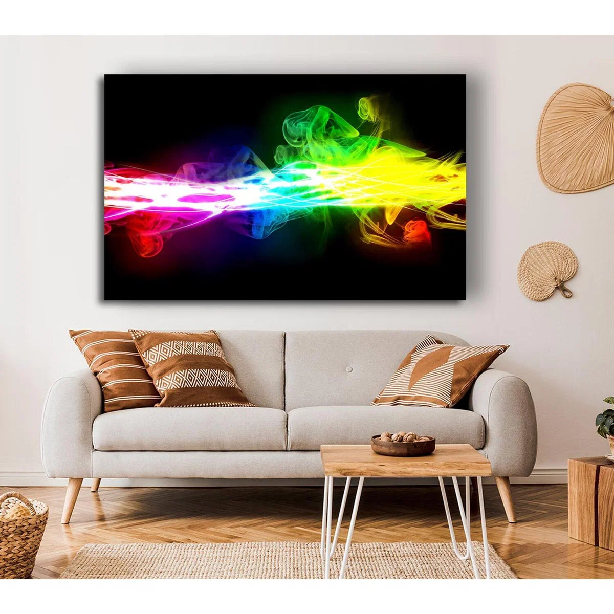 Rainbow Smoke Contrast Canvas Print Wall Art - Yellow / 50.8cm – image 3