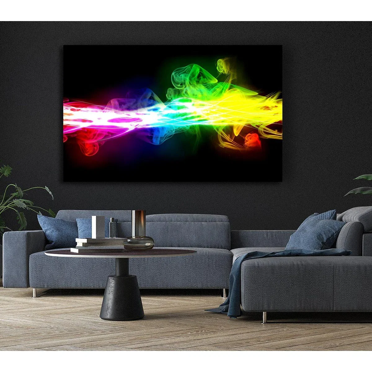 Rainbow Smoke Contrast Canvas Print Wall Art - Yellow / 50.8cm – image 5