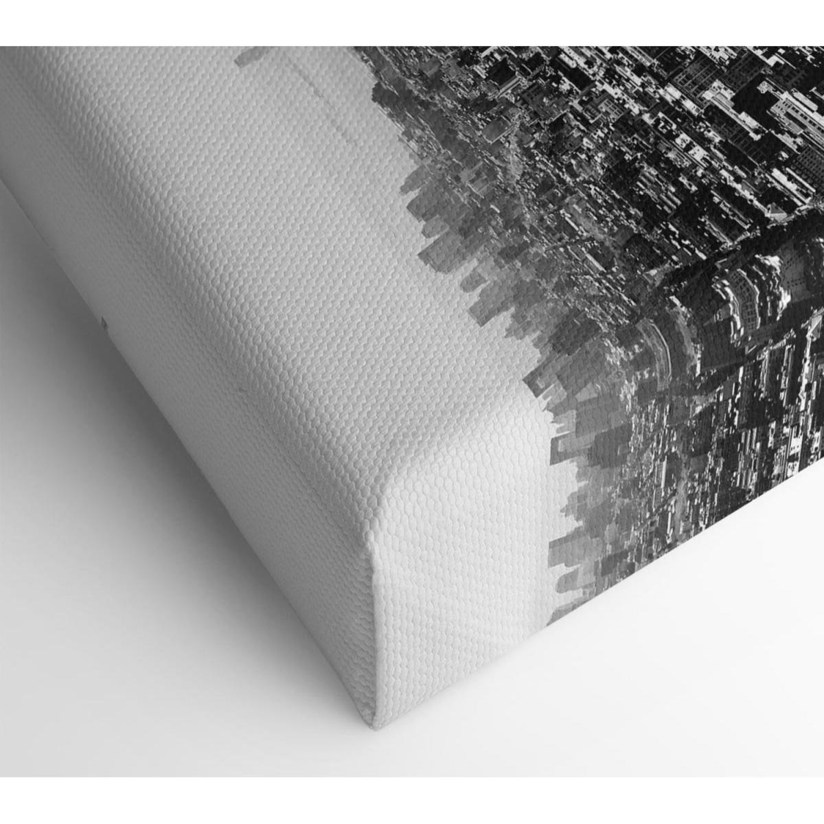 Chicago Arial View B n W Canvas Print Wall Art - Yellow / 35.56cm – image 2