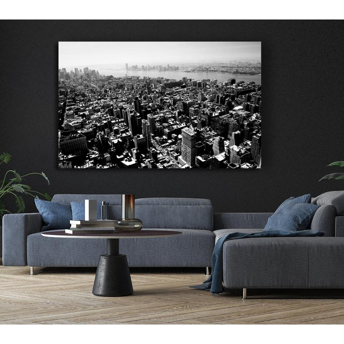 Chicago Arial View B n W Canvas Print Wall Art - Yellow / 35.56cm – image 6