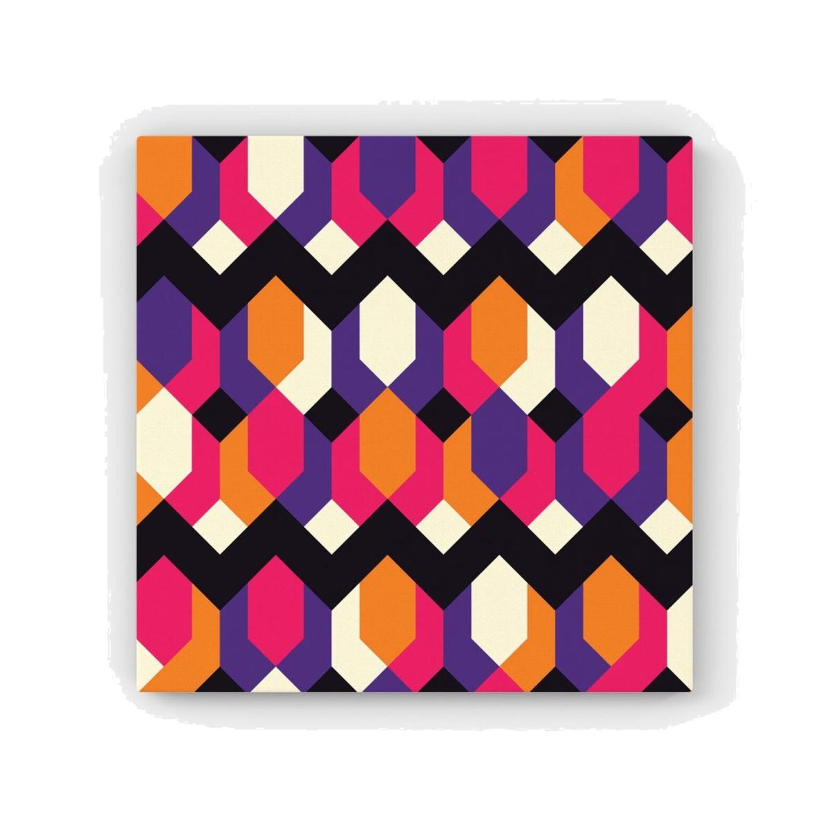 Coloured Abstract Pattern HD Metal Print - Red / 30cm