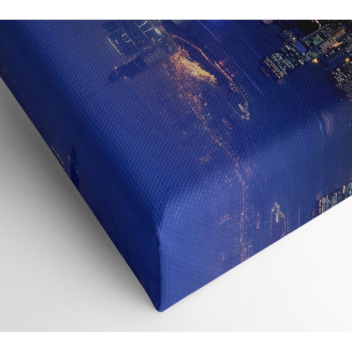 Hong Kong Harbour Night Mist Canvas Print Wall Art - Yellow / 35.56cm – image 2