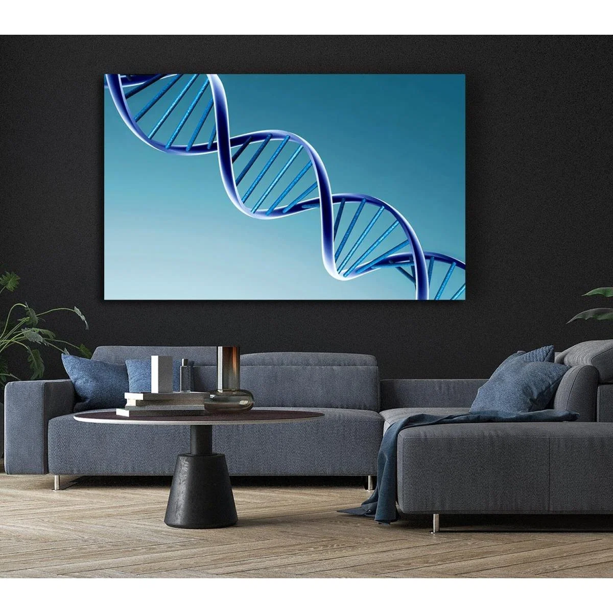 Twin Helix Canvas Print Wall Art - Yellow / 35.56cm – image 3