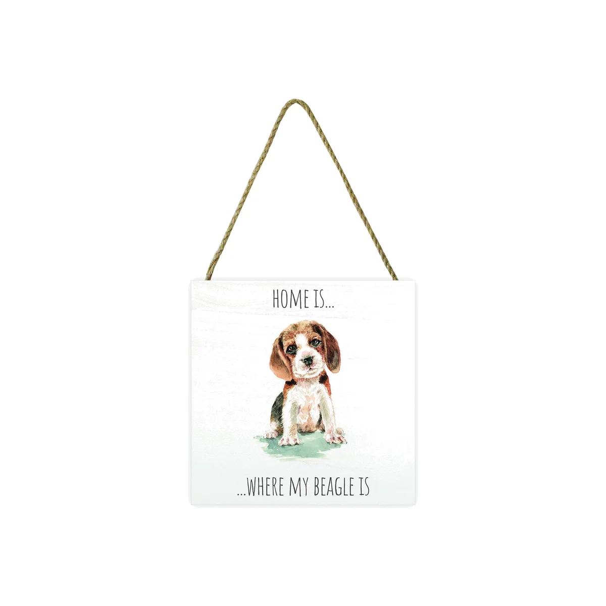 Louise Nisbet (Beagle) Wooden Block - White – image 1