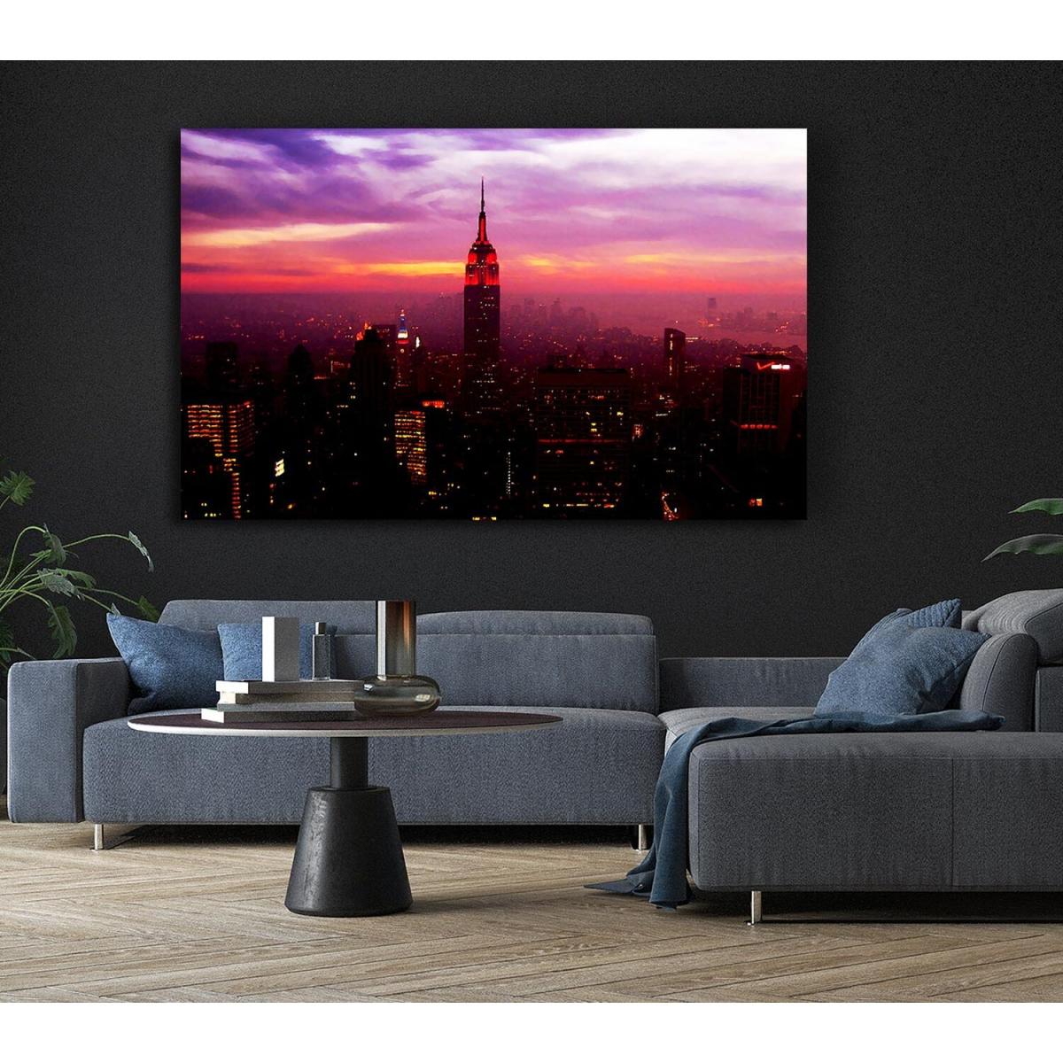 Empire State Building Evening Glow Canvas Print Wall Art - Yellow / 50.8cm – image 5