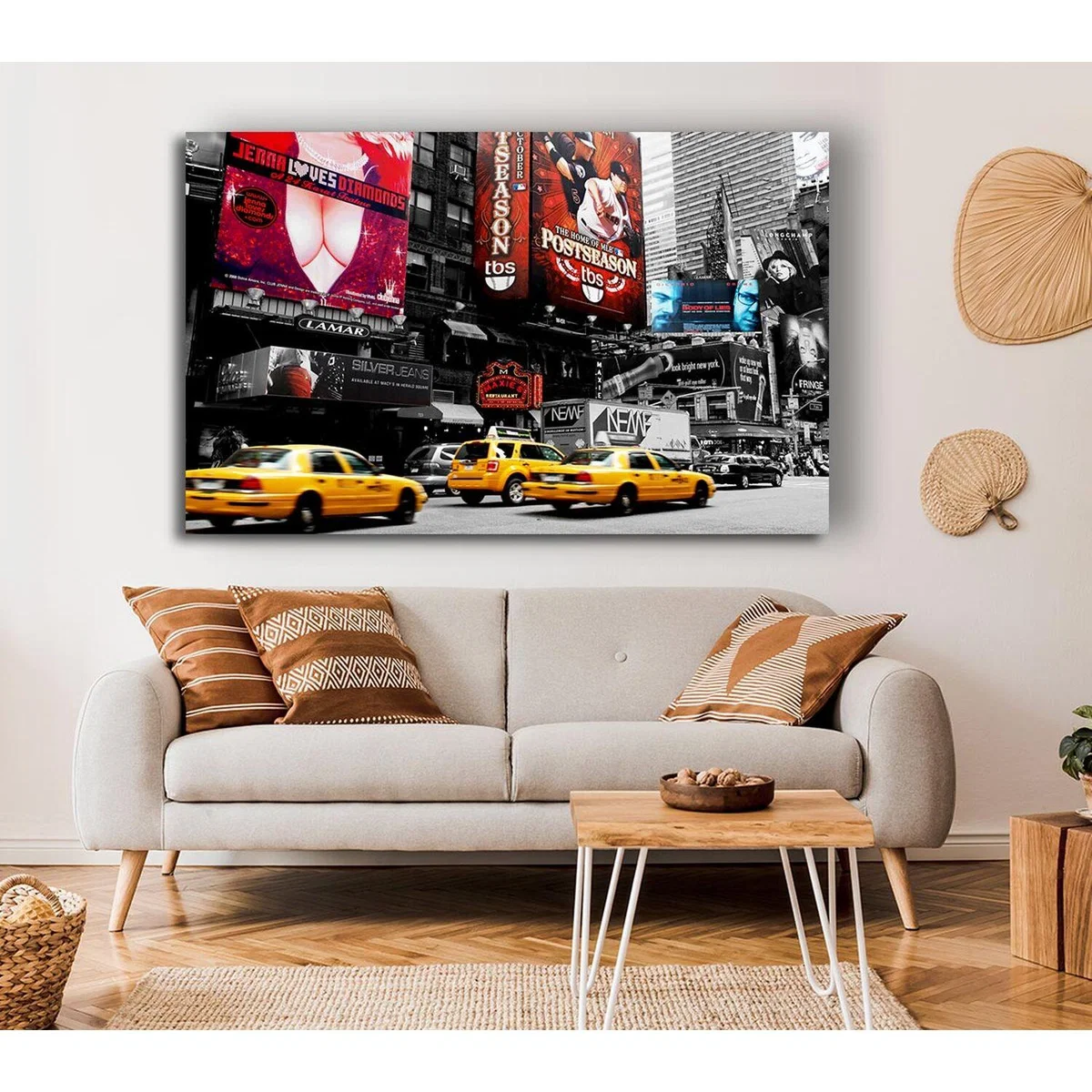 New York City Broadway Billboards Canvas Print Wall Art - Yellow / 66.04cm – image 3
