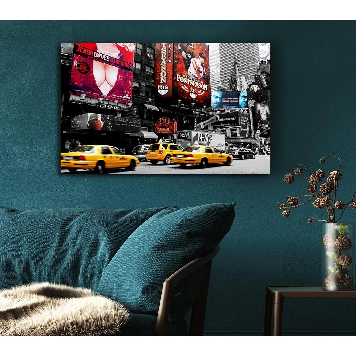 New York City Broadway Billboards Canvas Print Wall Art - Yellow / 66.04cm – image 4