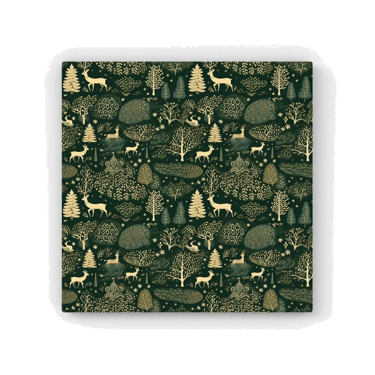 Green Christmas Woodlands HD Metal Print - Green / 56cm
