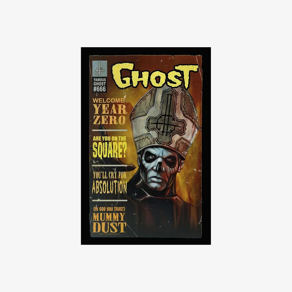 Ghost Magazine Textile Poster - Black/Brown/Yellow