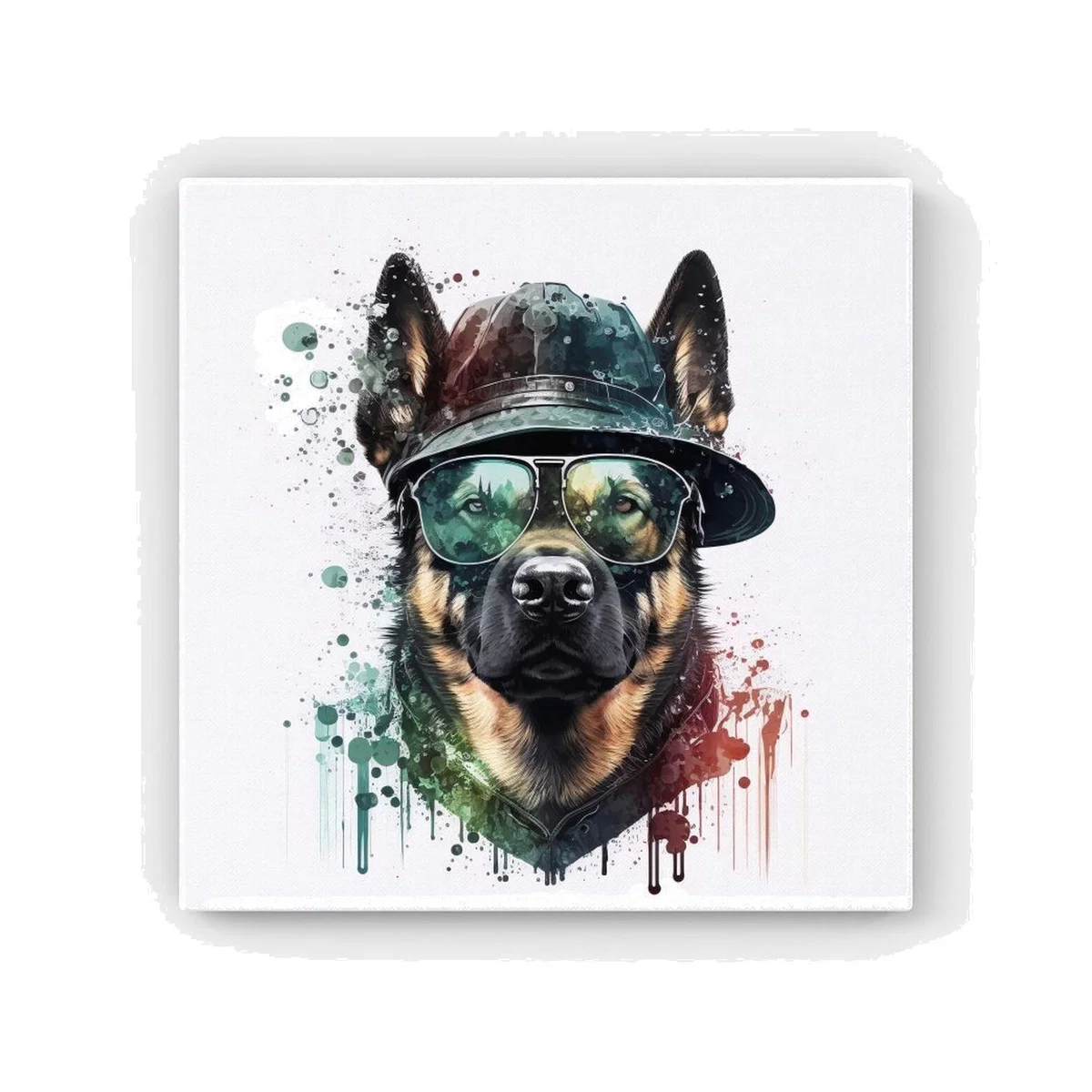 German Shepherd Splashart HD Metal Print - Neutral / 56cm