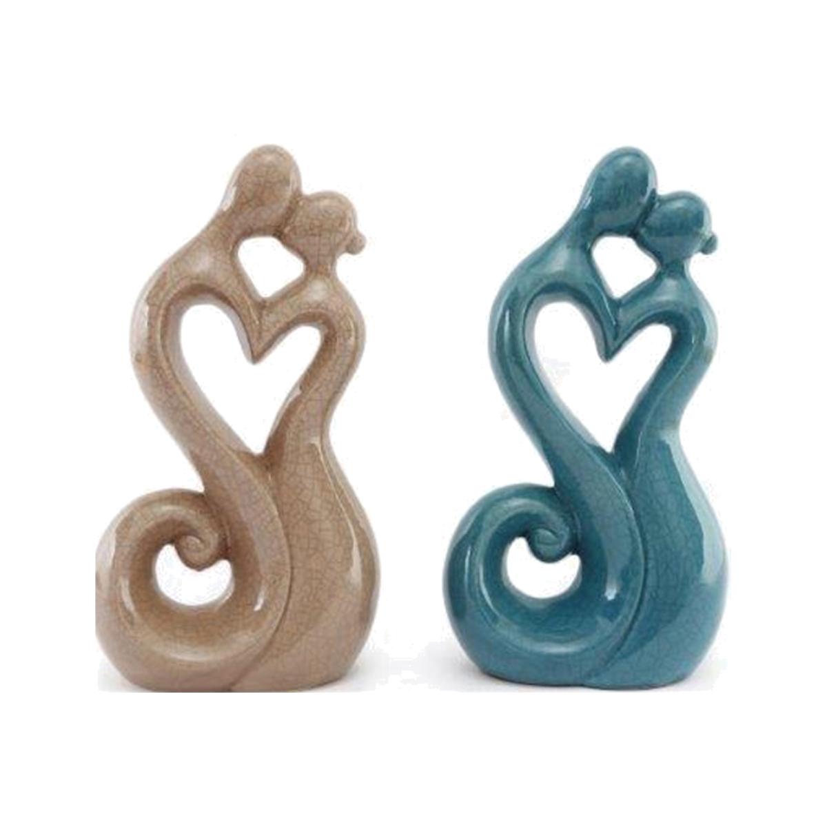 Set of 2 Elegant Couple Ornament - Brown