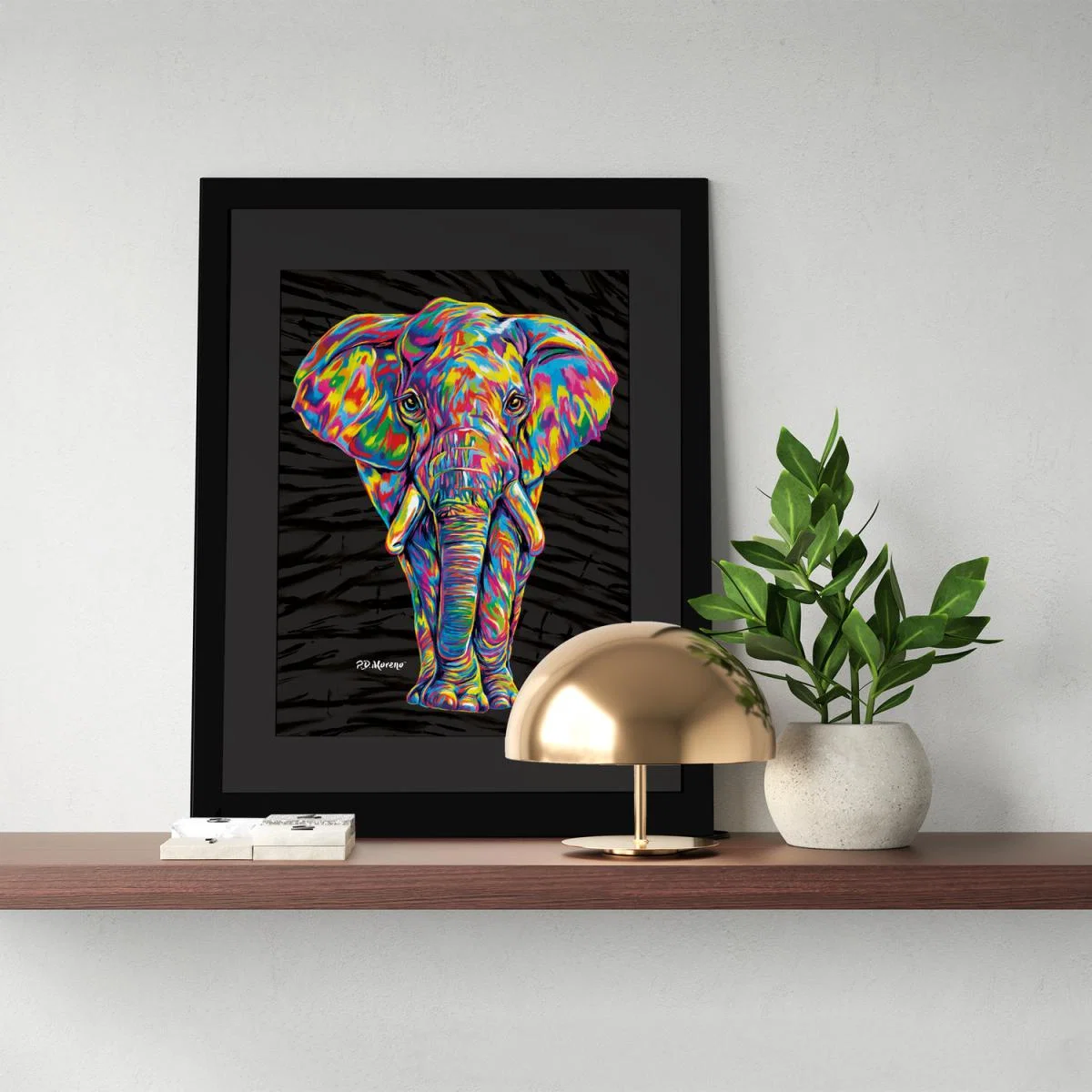 Paige the Elephant Framed Wall Art - White / 43.5cm – image 2