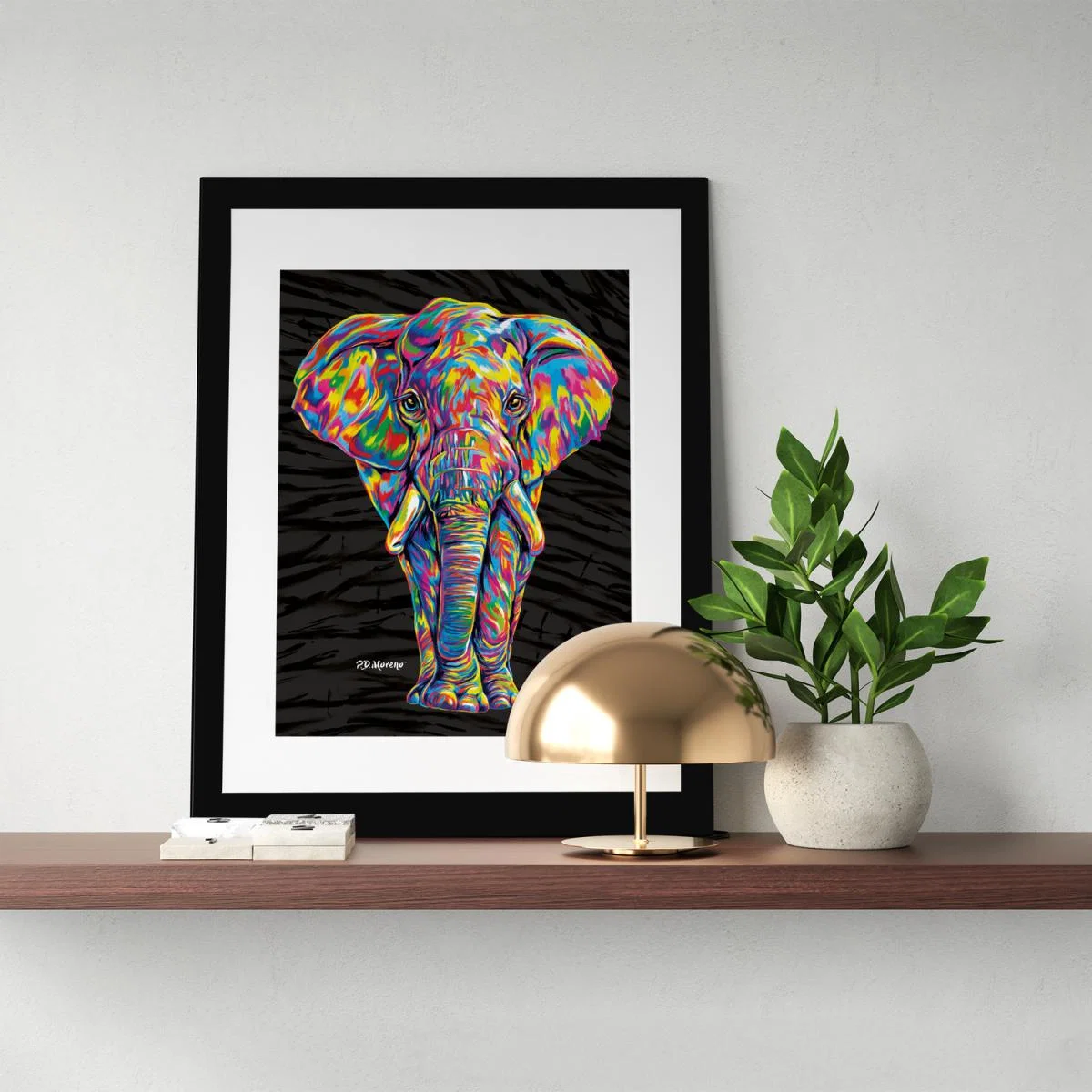 Paige the Elephant Framed Wall Art - White / 43.5cm – image 1