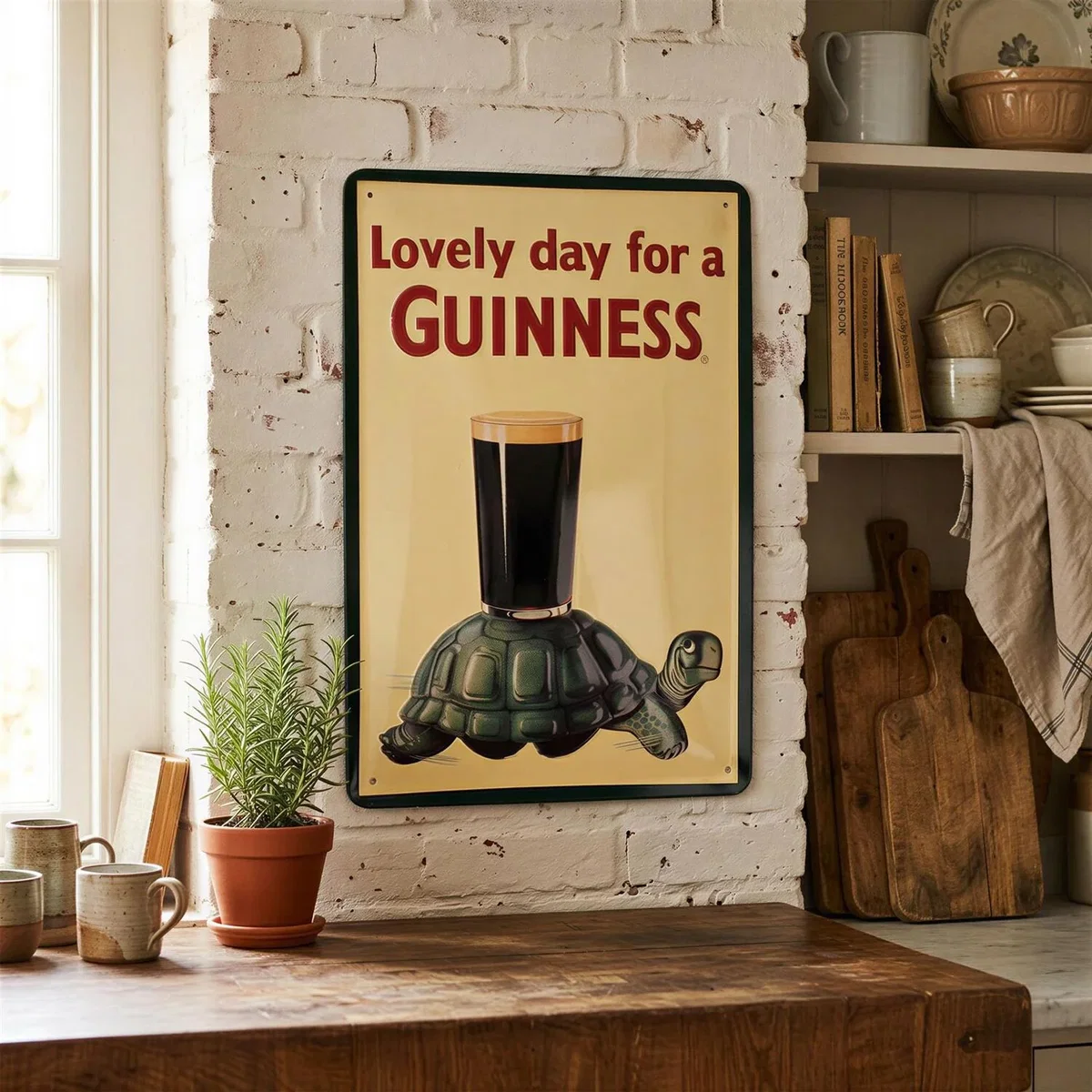 Tortoise Metal Tin Sign - Cream – image 2