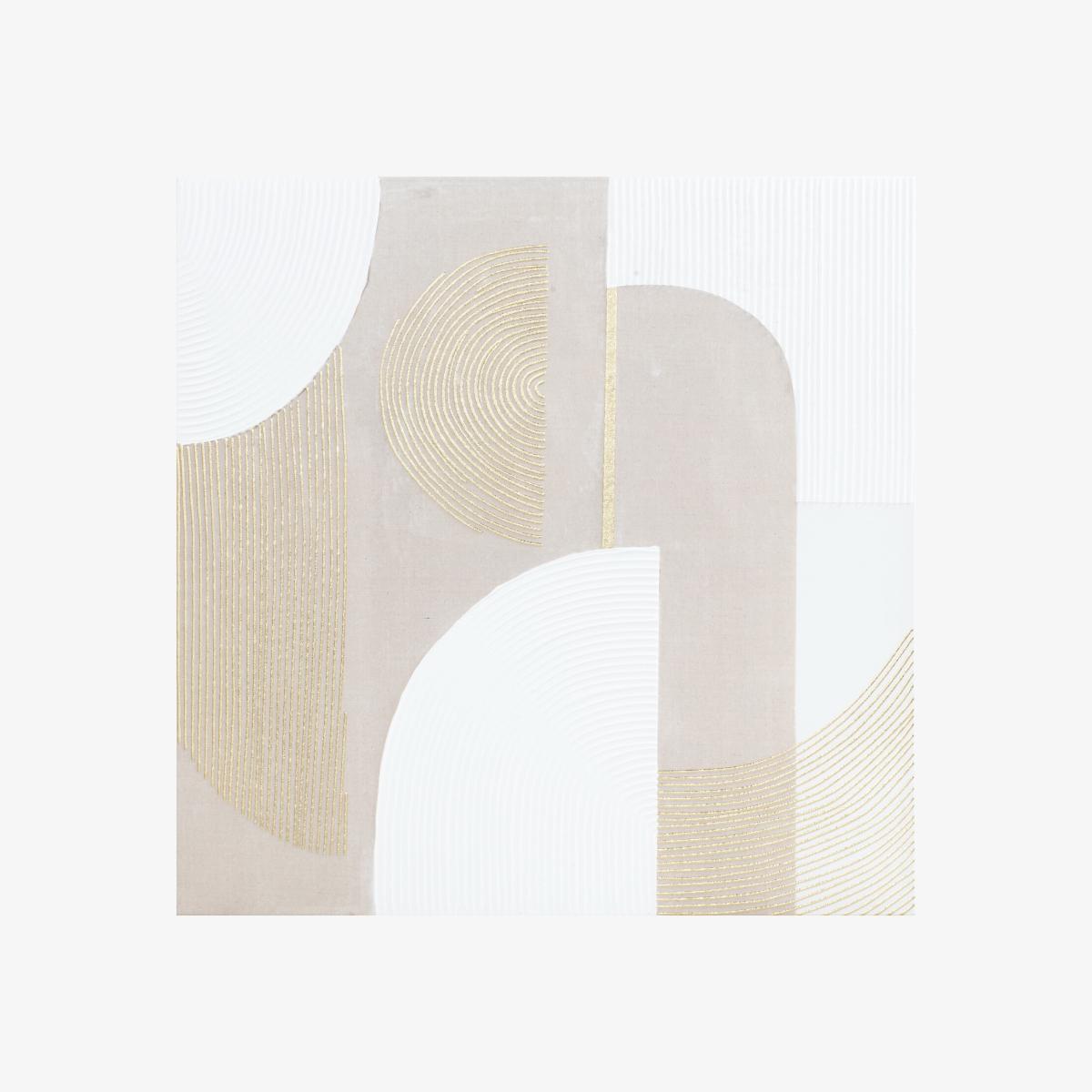 Abstract Mirage Gold Embossed Canvas - Natural