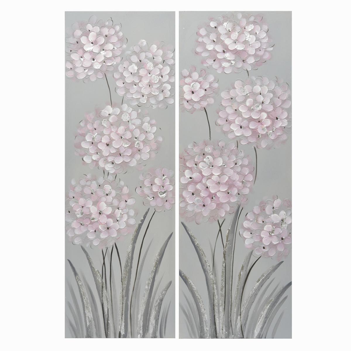 Hand Painted Pink Foiled Flower Canvas – image 2