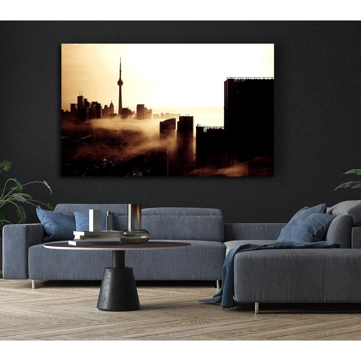 City Fog Canvas Print Wall Art - Yellow / 50.8cm – image 5