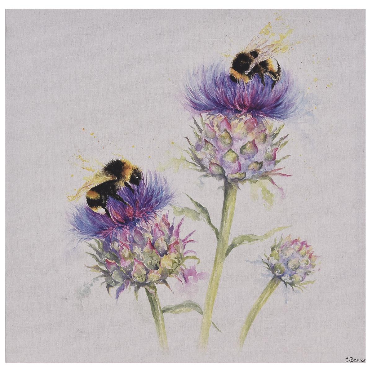 Jane Bannon Bees On Thistle Canvas – image 2