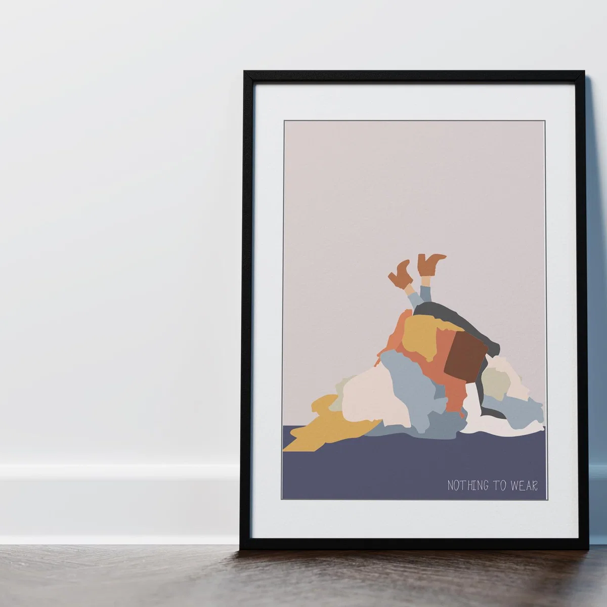 Ironing Pile Framed Laundry Wall Art Print - Pink – image 2