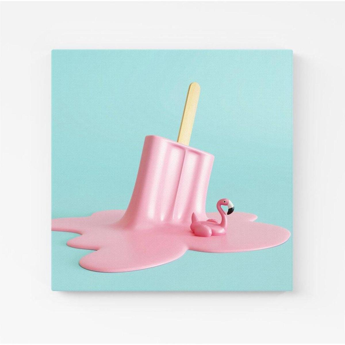 Flamingo Ice Cream Canvas Print - Pink / Medium – image 3