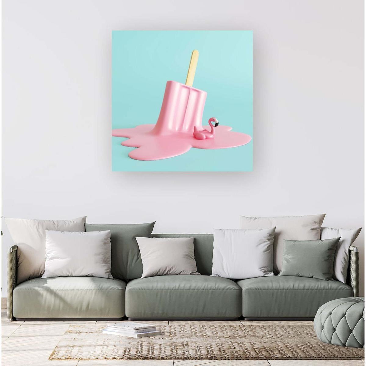 Flamingo Ice Cream Canvas Print - Pink / Medium – image 4