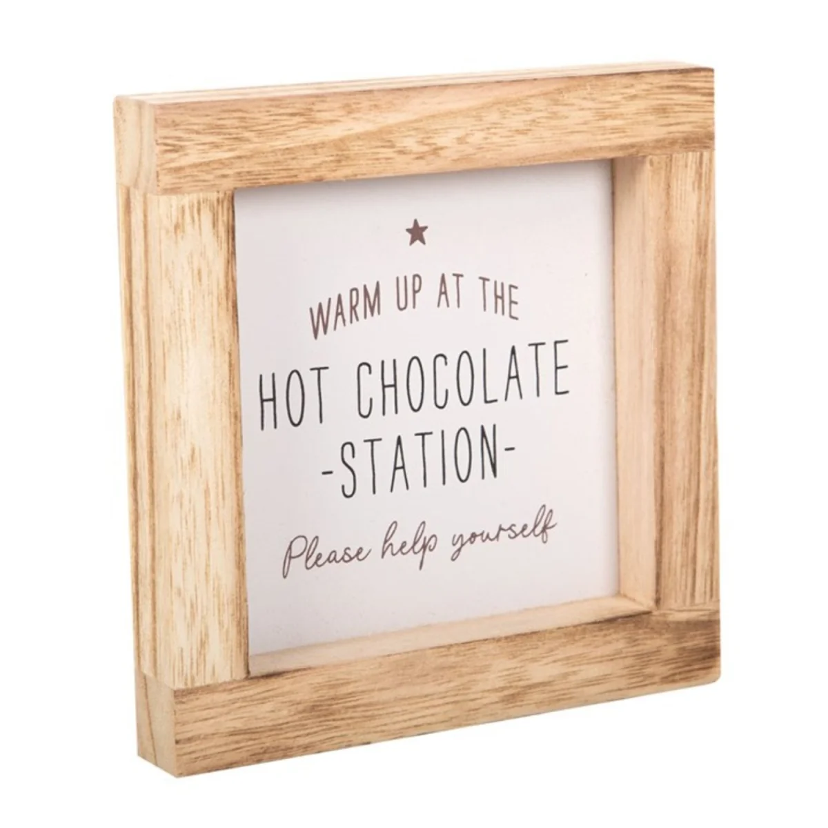 Hot Chocolate Station Wooden Sign Perfect for Holiday Celebrations - White – image 3