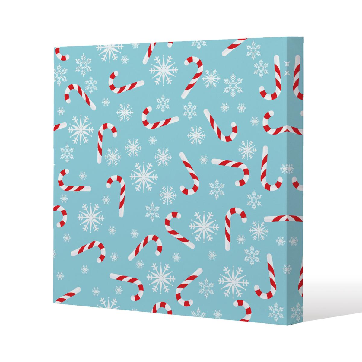 Candy Canes And Snowflakes Gallery Canvas - Blue / 46cm – image 3