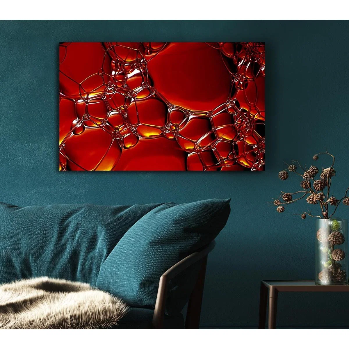 Burnt Orange Bubbles Canvas Print Wall Art - Yellow / 35.56cm – image 5