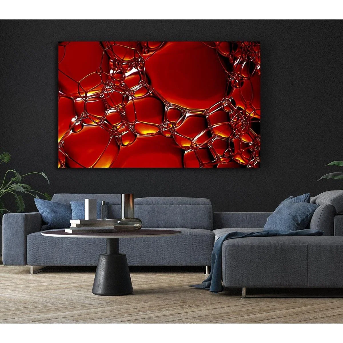 Burnt Orange Bubbles Canvas Print Wall Art - Yellow / 35.56cm – image 6