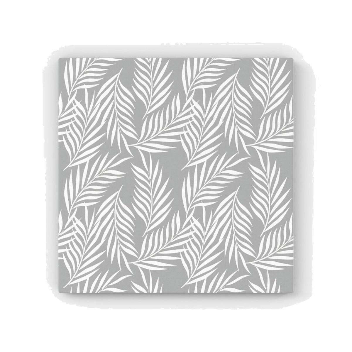 Palm Tree Leaves HD Metal Print - Grey / 30cm