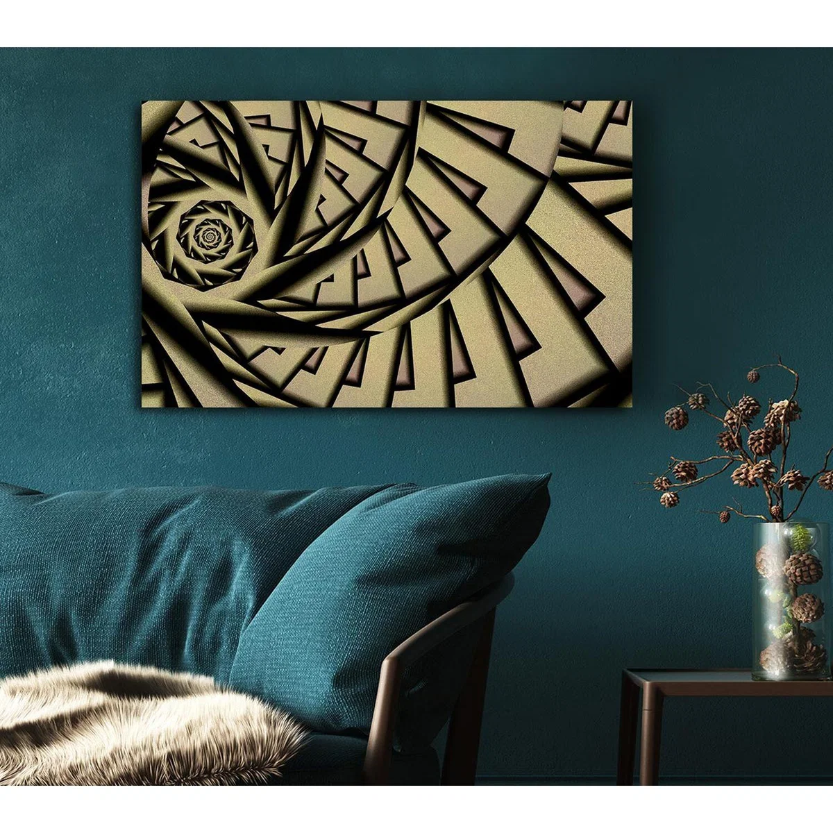 Illusion Canvas Print Wall Art - Yellow / 50.8cm – image 5