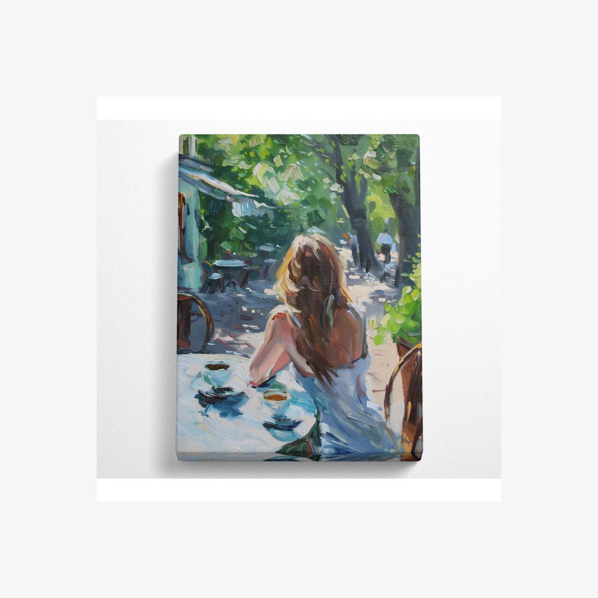 Cafe Coffee Canvas Print - Black / 66.04cm