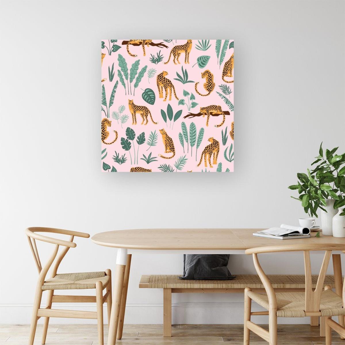Hand Drawn Leopards Canvas Print - Pink / Small – image 2