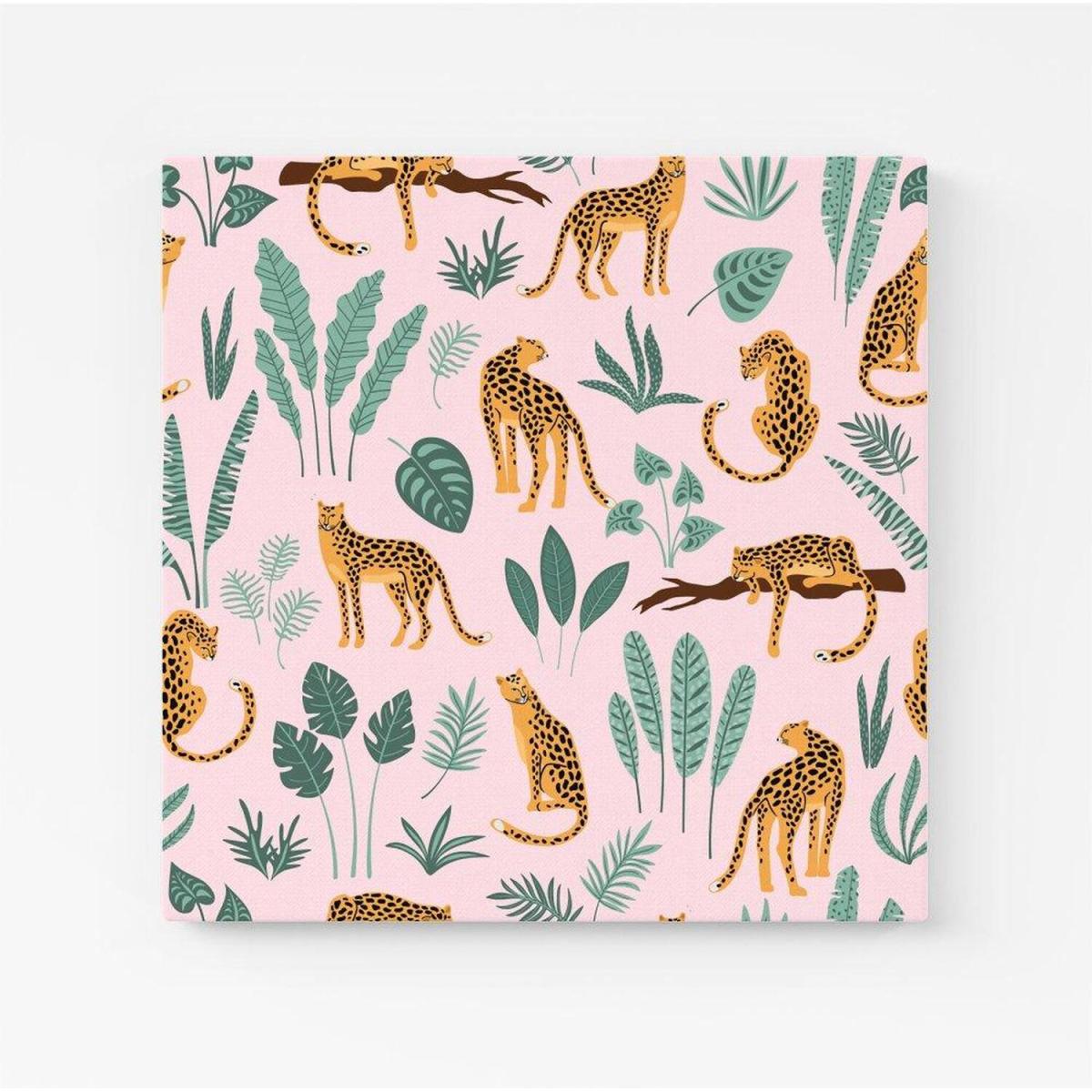 Hand Drawn Leopards Canvas Print - Pink / Small – image 3