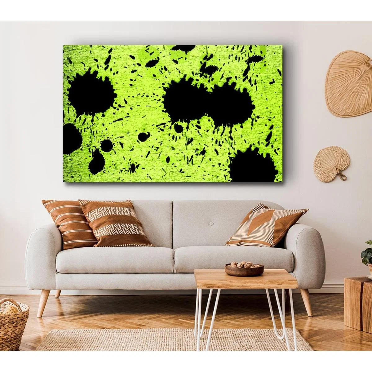 Lime Green Fury Canvas Print Wall Art - Yellow / 50.8cm – image 4