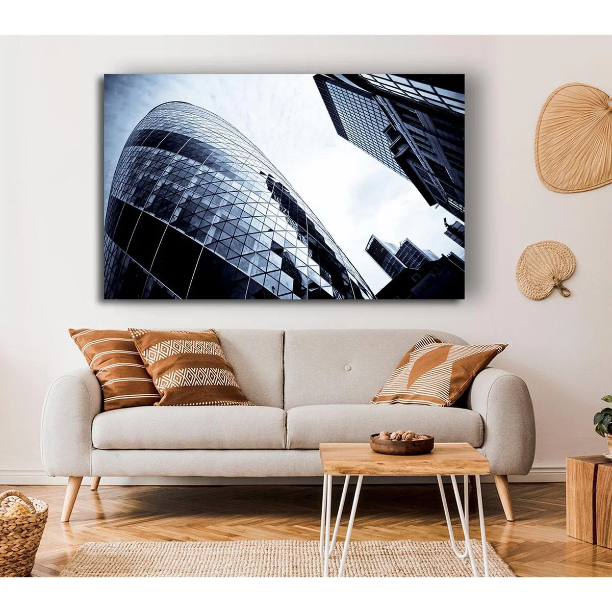 London The Gherkin Canvas Print Wall Art - Yellow / 66.04cm – image 4
