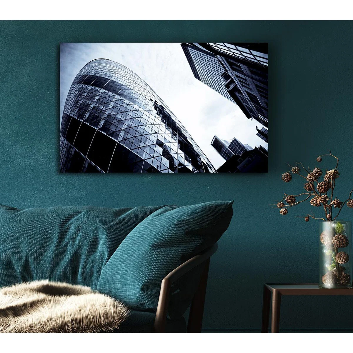 London The Gherkin Canvas Print Wall Art - Yellow / 66.04cm – image 5