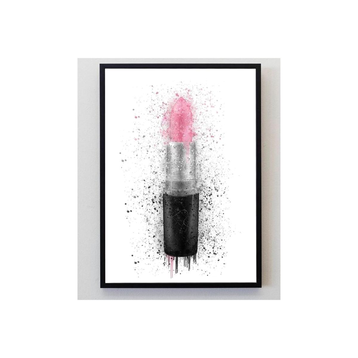 Lipstick Art Print - Pink / A4