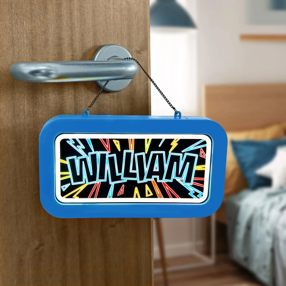William Pre-personalised Light-Up Neon Bedroom Sign - Blue – image 8