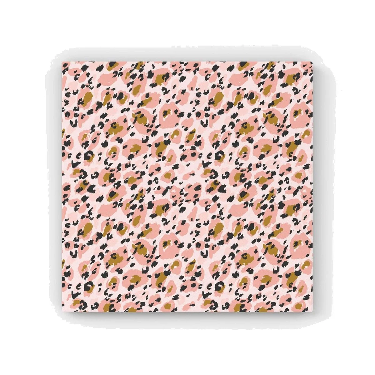 Hand Drawn Pink Leopard Print HD Metal Print - Pink / 56cm