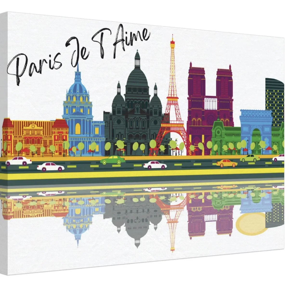 Paris Skyline Canvas - White – image 2