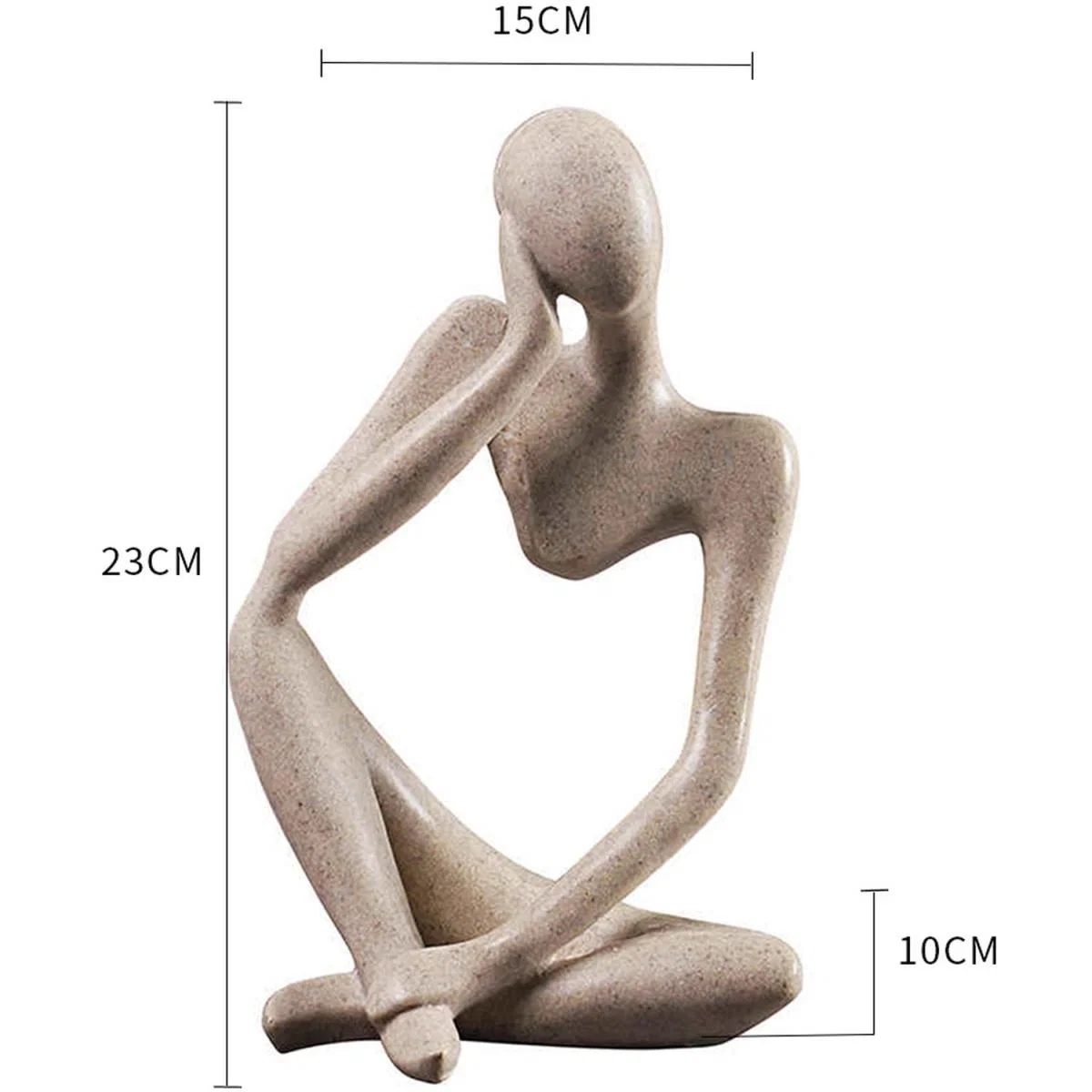 Resin Sculpture Art Abstract Meditator Statue Tabletop Woman Figurine - Neutral – image 2