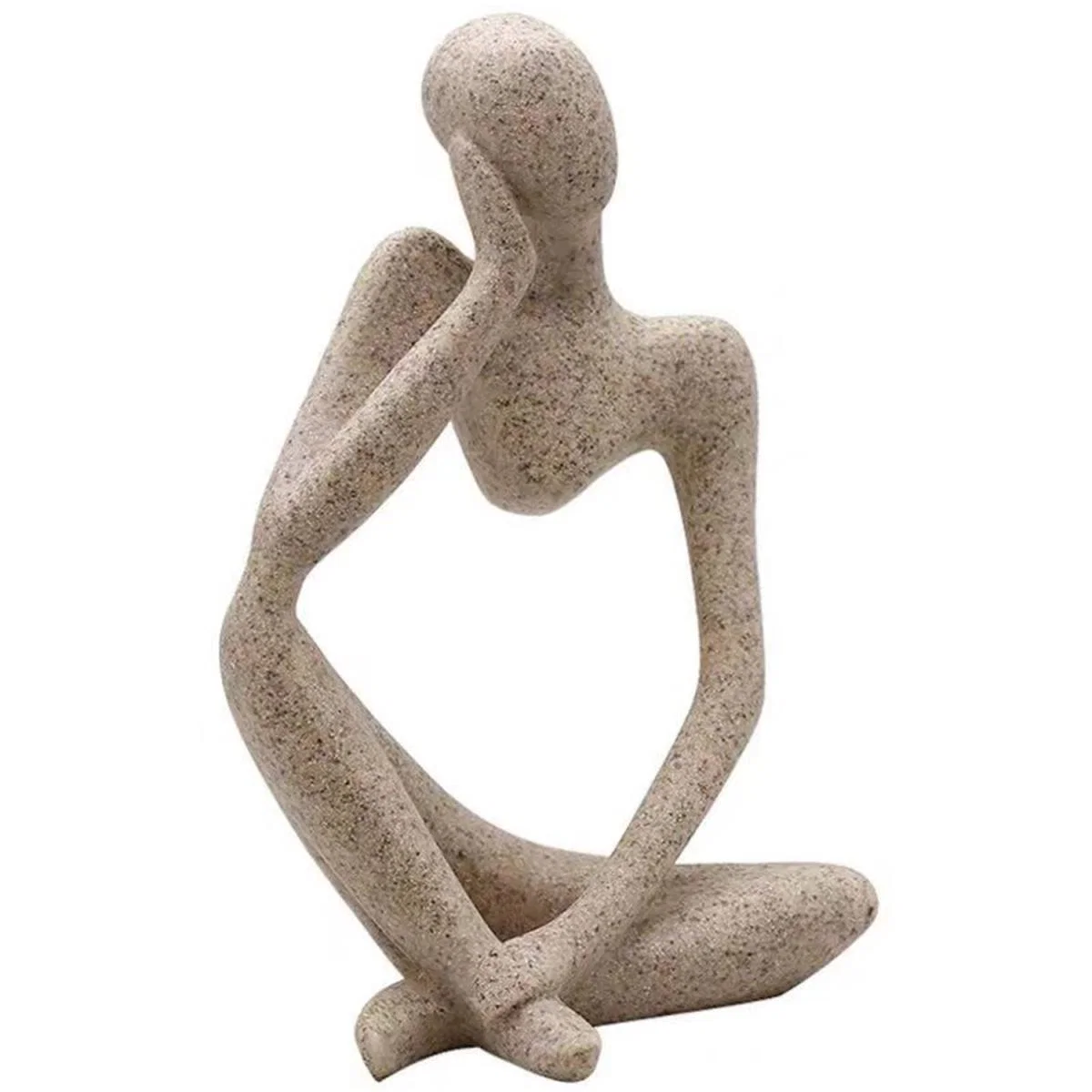 Resin Sculpture Art Abstract Meditator Statue Tabletop Woman Figurine - Neutral – image 3