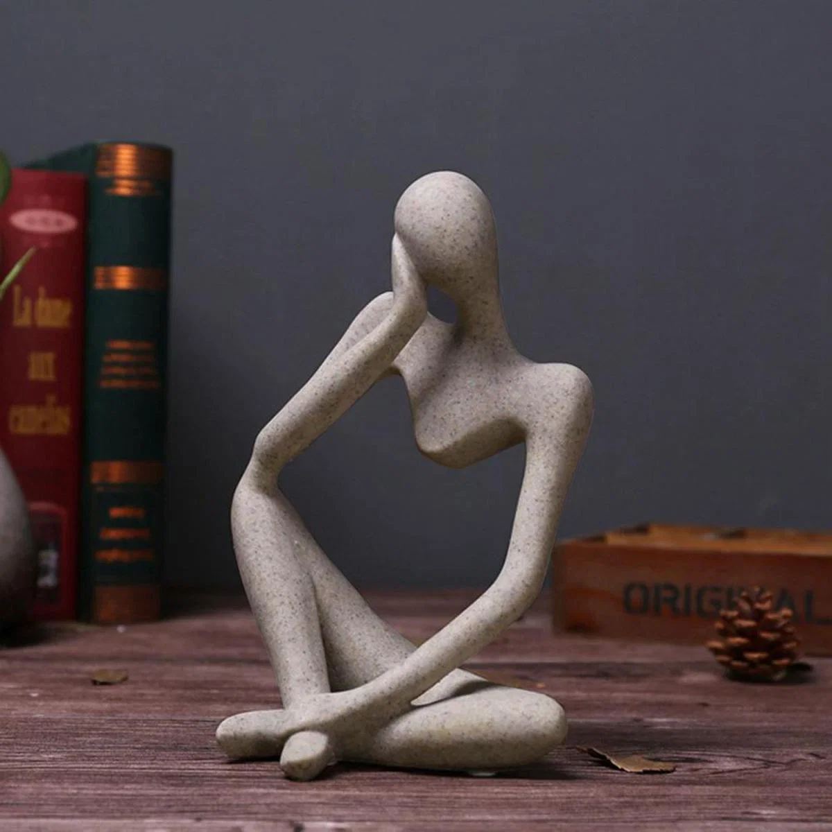 Resin Sculpture Art Abstract Meditator Statue Tabletop Woman Figurine - Neutral – image 1