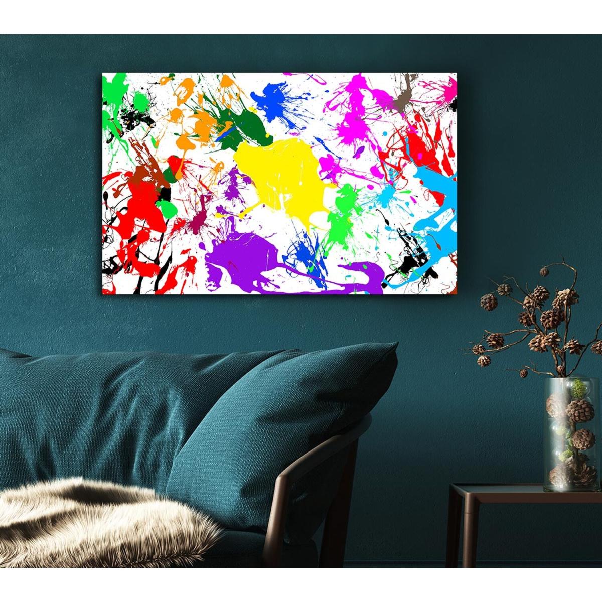 Paint Splatter Canvas Print Wall Art - Yellow / 66.04cm – image 4