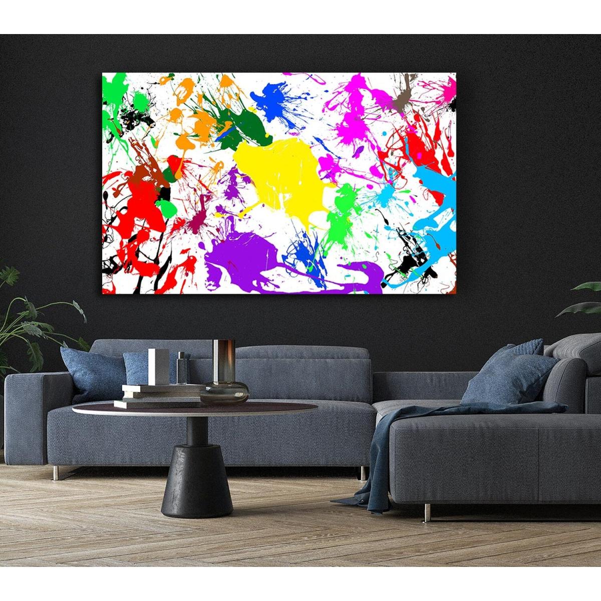 Paint Splatter Canvas Print Wall Art - Yellow / 66.04cm – image 5