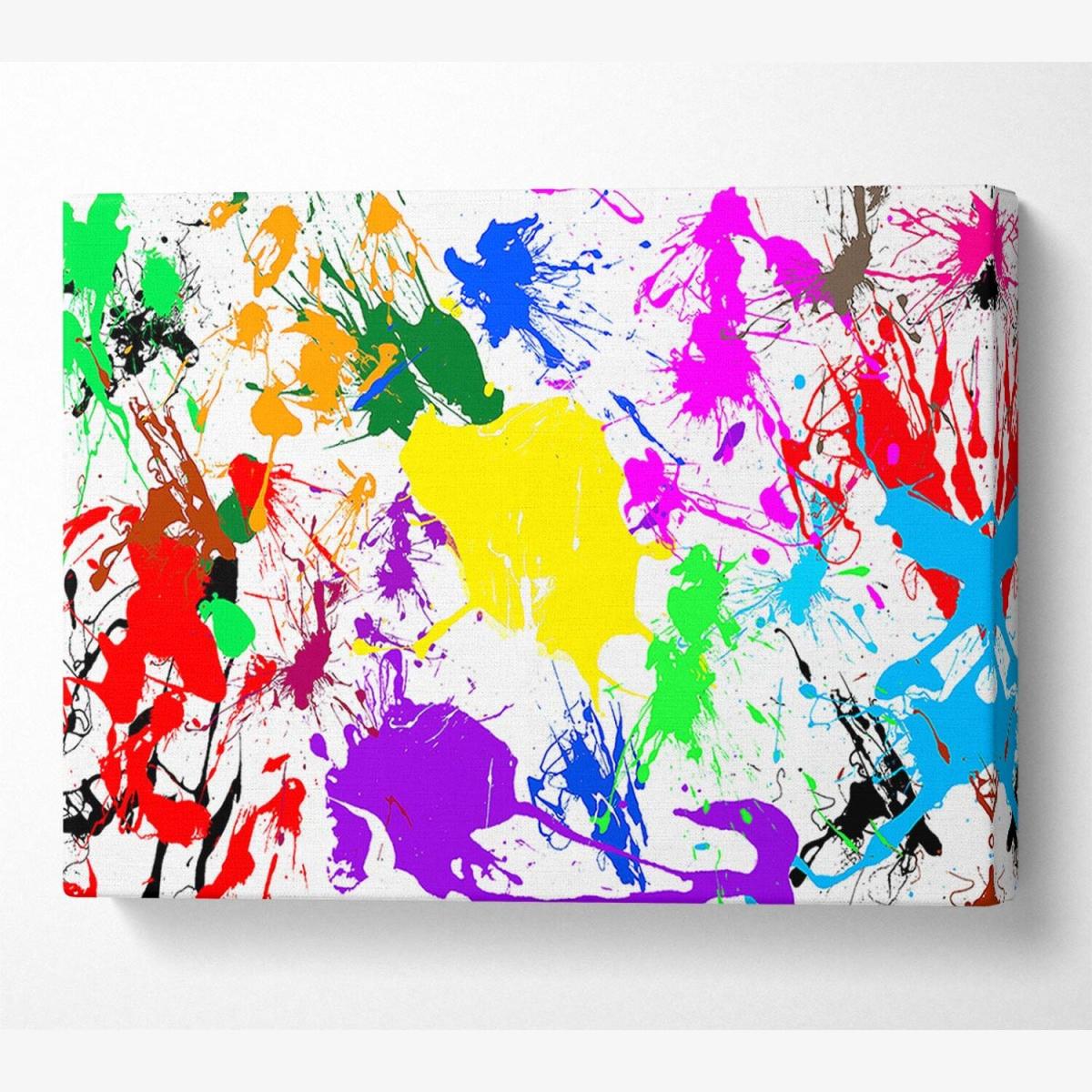 Paint Splatter Canvas Print Wall Art - Yellow / 66.04cm – image 1