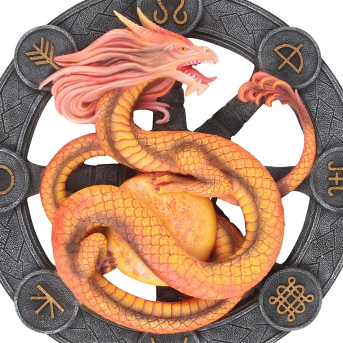 Litha Dragon Resin Wall Plaque by Anne Stokes Fantasy Home Decor - Yellow – image 3