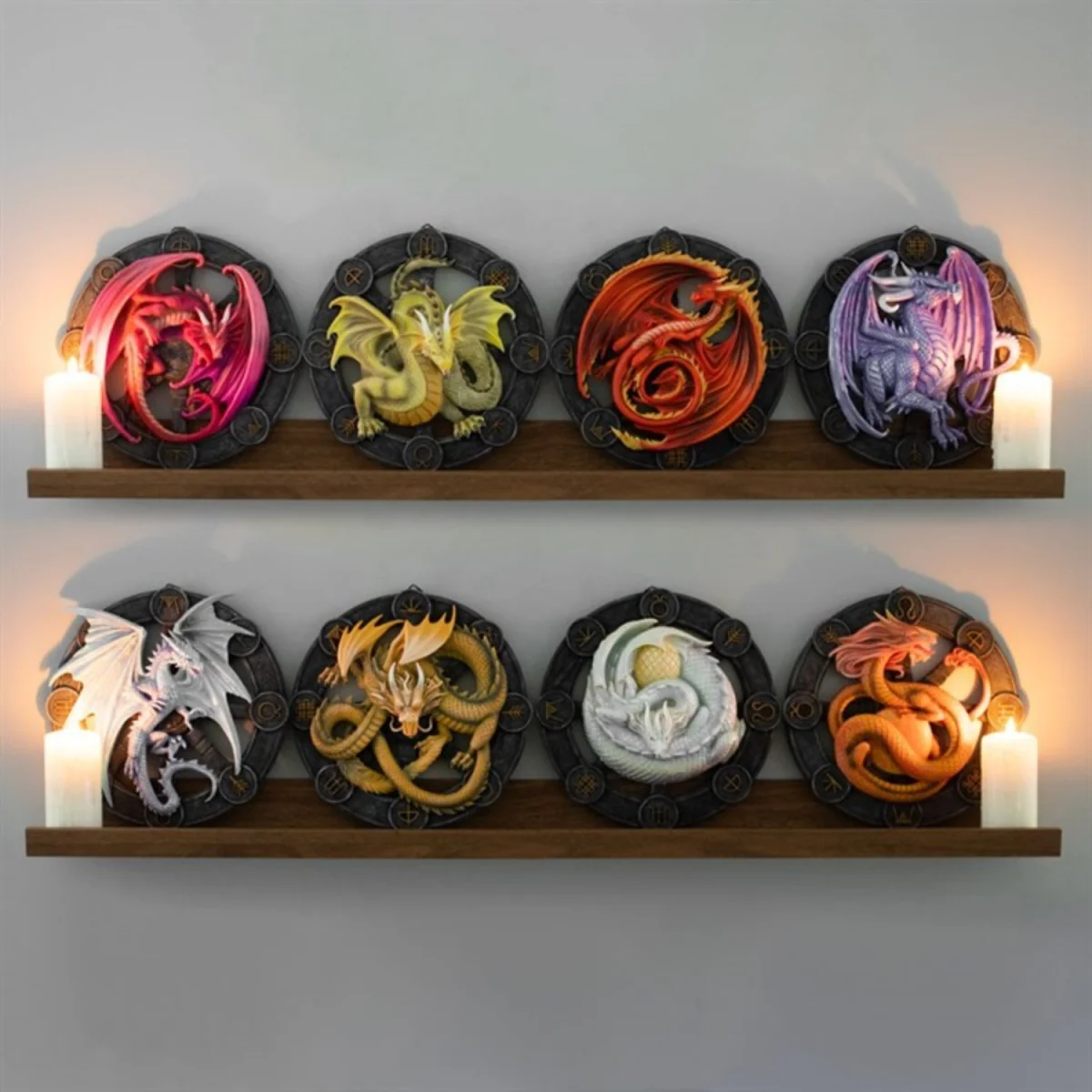 Litha Dragon Resin Wall Plaque by Anne Stokes Fantasy Home Decor - Yellow – image 5